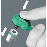 Wera 8100 SA 15 Zyklop Comfort Knarrensatz, 1/4", Werkzeug-Set schwarz/grün, 28-teilig, Comfort-Knarre mit Umschalthebel