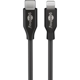 goobay Apple Lightning / USB-C PD-Ladeset 20 Watt, Ladegerät schwarz, 1 Meter Kabel, PD
