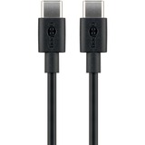 goobay USB 2.0 Kabel, USB-C Stecker > USB-C Stecker schwarz, 0,5 Meter, Laden mit bis zu 60 Watt