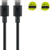 goobay USB 2.0 Kabel, USB-C Stecker > USB-C Stecker schwarz, 0,5 Meter, Laden mit bis zu 60 Watt