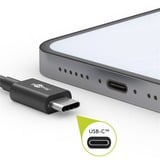 goobay USB 2.0 Kabel, USB-C Stecker > USB-C Stecker schwarz, 0,5 Meter, Laden mit bis zu 60 Watt