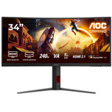 AOC CU34G4Z, Gaming-Monitor 86.4 cm (34 Zoll), schwarz (matt), WQHD, Fast-VA, Curved, USB-Hub, HDR, 240Hz Panel