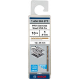Bosch PRO Stainless Steel HSS-Co Spiralbohrer, Ø 1,0mm 10 Stück, Arbeitslänge 12mm