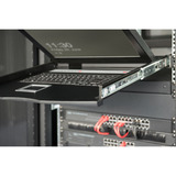 Digitus Modulare HD LCD KVM Konsole mit 19" TFT 16 Port HDMI, KVM-Switch schwarz, deutsches Tastaturlayout, 16 Port HDMI KVM-Switch, Touchpad