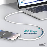 Digitus USB 2.0 Silikon-Kabel USB-C > Lightning, MFI zertifiziert weiß, 2 Meter, PD 2.0, Laden mit bis zu 60 Watt