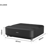 Epson EH-LS650B Ultrakurzdistanz, Laser-Beamer schwarz, 4K PRO-UHD, Android TV, 3600 Lumen