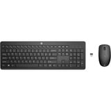 HP 235 Wireless-Maus und -Tastatur (kombiniert), Desktop-Set schwarz, DE-Layout, Plunger
