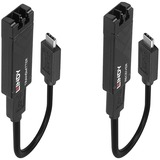 Lindy Fibre Optic USB 3.2 Typ C Extender, Verlängerungskabel schwarz, max. Reichweite 100 Meter