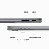 Apple MacBook Pro (14") 2023, Notebook grau, 8 GB, 512 GB (512 GB SSD), M3 10-Core GPU, MacOS, Deutsch