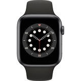 Apple Watch Series 6, Smartwatch grau/schwarz, 44mm, Sportarmband, Aluminium-Gehäuse