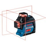 Bosch Professional Linienlaser GLL 3-80 Professional, Kreuzlinienlaser blau/schwarz, Koffer, rote Laserlinien
