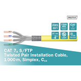Digitus Professional Cat.7a S/FTP Verlegekabel simplex, Cca gelb, 1.000 Meter Trommel