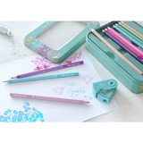 Faber-Castell Sparkle Buntstifte Geschenkset, Metalletui türkis, 21-teilig inkl. 1 Sleeve Spitzdose Mini