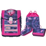 McNeill Ergo PRIMERO McLight Pearl, Schulranzen violett/rosa, 4 teilig
