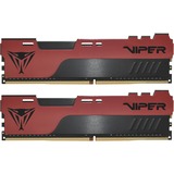 Patriot DIMM 64 GB DDR4-4000 (2x 32 GB) Dual-Kit, Arbeitsspeicher schwarz/rot, PVE2464G400C0K, Viper Elite II, INTEL XMP
