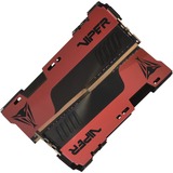 Patriot DIMM 64 GB DDR4-4000 (2x 32 GB) Dual-Kit, Arbeitsspeicher schwarz/rot, PVE2464G400C0K, Viper Elite II, INTEL XMP