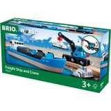 BRIO World Containerschiff mit Kranwagen, Spielfahrzeug 