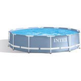 Intex Frame Pool Set Prism Rondo 126724GN, Ø 457 x 107cm, Schwimmbad grau/blau, Kartuschen-Filteranlage ECO 638G