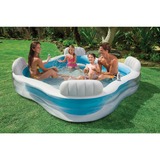 Intex Swim-Center Family Lounge Pool, 229 x 229 x 66cm, Schwimmbad weiß/blau, Höhe 66cm