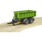 bruder 02035 Hakenlift-Anhänger für Traktoren, Modellfahrzeug grün/schwarz