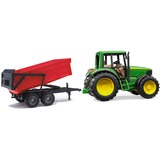 bruder 02057 John Deere 6920 mit Wannenkippanhänger, Modellfahrzeug mit Automatikrückwand