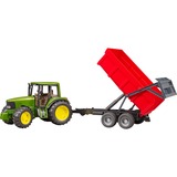 bruder 02057 John Deere 6920 mit Wannenkippanhänger, Modellfahrzeug mit Automatikrückwand