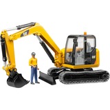 bruder 02466 CAT Minibagger, Modellfahrzeug gelb/schwarz, mit Bauarbeiter
