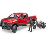 bruder 02502 RAM 2500 Power Wagon mit Ducati Desert Sled und Fahrer, Modellfahrzeug 