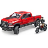 bruder 02502 RAM 2500 Power Wagon mit Ducati Desert Sled und Fahrer, Modellfahrzeug 