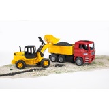 bruder 02752 MAN TGA Kipplastwagen mit Gelenkradlader FR130, Modellfahrzeug 
