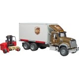 bruder 02828 Mack Granite UPS Logistik-LKW, Modellfahrzeug mit Mitnahmestapler