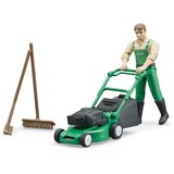 bruder 62103 bworld Gärtner mit Rasenmäher, Spielfigur 