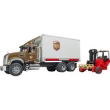 bruder Mack Granite UPS Logistik-LKW, Modellfahrzeug mit Mitnahmestapler