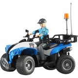 bruder Polizei-Quad mit Polizistin und Ausstattung, Modellfahrzeug blau/weiß