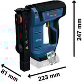 Bosch Akku-Holzklammerer GTH 18V-14 Professional solo, 18Volt, Elektrotacker blau/schwarz, ohne Akku und Ladegerät, in L-BOXX