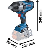 Bosch PRO Akku-Schlagschrauber BITURBO GDS 18V-1050 HC Professional solo, 18Volt blau/schwarz, Bluetooth Modul, ohne Akku und Ladegerät, 3/4", in L-BOXX