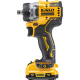 DEWALT Akku-Bohrschrauber DCD703L2T, 12Volt gelb/schwarz, 2x Li-Ion XR Akku 3Ah, 4 Wechselköpfe