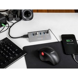 DeLOCK USB 10 Gbps Hub mit 4 USB Typ-A Ports + 1 Schnellladeport, USB-Hub grau, inkl. Netzteil