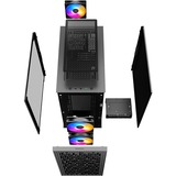 DeepCool MATREXX 40 3FS, Tower-Gehäuse schwarz, Tempered Glass