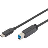 Digitus USB 3.2 Gen 1 Anschlusskabel USB-C > USB-B schwarz, 1,80 Meter, PD, Laden mit bis zu 3A