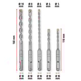 EINHELL Hammerbohrer-Satz SDS-plus, Ø 5-10 mm 5-teilig, 110/160 mm