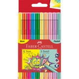 Faber-Castell Grip Filzstift Neon + Pastell, 10er Kartonetui