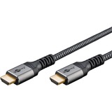 goobay Plus Ultra High-Speed HDMI-Kabel, 8K @ 60Hz grau, 1 Meter