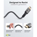 goobay Plus Ultra High-Speed HDMI-Kabel, 8K @ 60Hz grau, 1 Meter