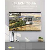 goobay Plus Ultra High-Speed HDMI-Kabel, 8K @ 60Hz grau, 1 Meter