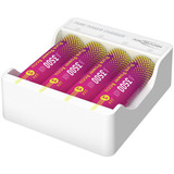 Ansmann Lithium-Ladegerät Pure Power Set 4× Mignon AA Akkus und Lademodul weiß/mehrfarbig