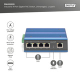 Digitus 4 Port Gigabit PoE Industrial, Unmanaged, Switch 