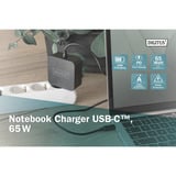 Digitus Notebook Ladegerät DA-10071, USB-C, 65 Watt schwarz, PD 3.0, Kabellänge 1,20 Meter