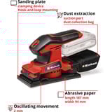 EINHELL Power X-Change Akku-Schwingschleifer TC-OS 18/187 Li-Solo, 18Volt rot/schwarz, ohne Akku und Ladegerät