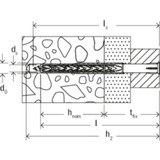 fischer Langschaftdübel SXRL 8x120 T hellgrau, 50 Stück, mit Schraube